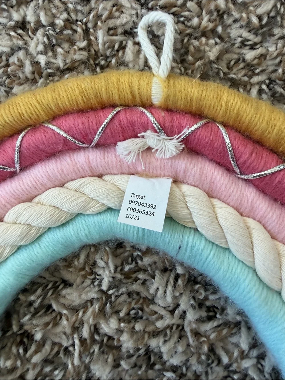 Target Cotton Rainbow Wall Hanging - Pink, Mint & Mustard